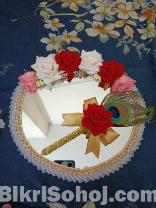 10 inch floral decorative mirror